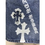 Croix High Waist Embroidered Denim Shorts