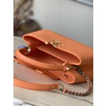 𝐋𝐎𝐔𝐈𝐒𝐕𝐔𝐈𝐓𝐓𝐎𝐍 M22606 Orange Colorful Gold buckle Medium size This Capuchines handbag