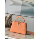 𝐋𝐎𝐔𝐈𝐒𝐕𝐔𝐈𝐓𝐓𝐎𝐍 M22606 Orange Colorful Gold buckle Small Capsines BB handbag