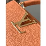 𝐋𝐎𝐔𝐈𝐒𝐕𝐔𝐈𝐓𝐓𝐎𝐍 M22606 Orange Colorful Gold Buckle Mini Capsines BB Handbag