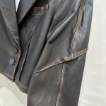 JIL SANDER Vintage Small Suit Leather Coat