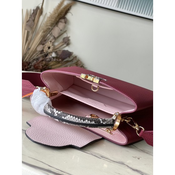 𝐋𝐎𝐔𝐈𝐒𝐕𝐔𝐈𝐓𝐓𝐎𝐍 N82068/M48865 Grape Purple Snake Shoulder This Capuchines BB handbag