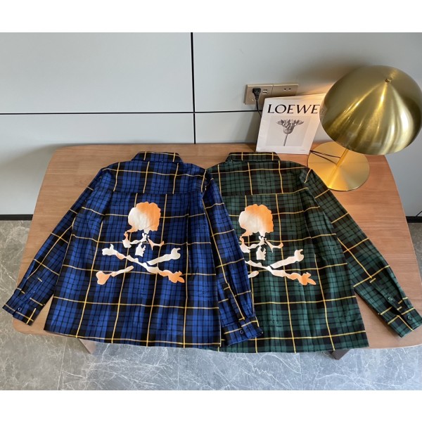 Mastermind JAPAN New Autumn/Winter Checkered Shirt Coat Skull Logo Print
