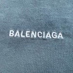 Balenciaga Gradient Aqua Small Embroidered Round Neck Short Sleeve