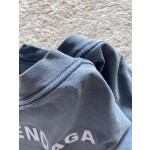 Balenciaga Gradient Aqua Small Embroidered Round Neck Short Sleeve