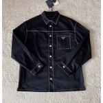 Prada Iron Brand Elastic Cotton Shirt Top Coat