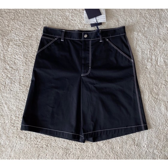 Prada Iron Brand Elastic Cotton Shorts