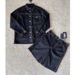 Prada Iron Brand Elastic Cotton Shorts