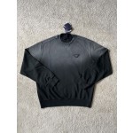 Prada triangular patch embroidered gradient round neck sweater