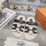 Hermes full leather wool style flat bottomed wool mop