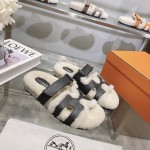 Hermes full leather wool style flat bottomed wool mop