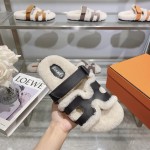 Hermes full leather wool style flat bottomed wool mop