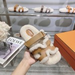 Hermes full leather wool style flat bottomed wool mop