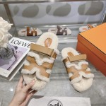 Hermes full leather wool style flat bottomed wool mop