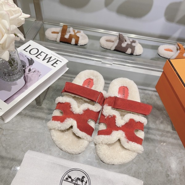 Hermes full leather wool style flat bottomed wool mop