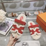 Hermes full leather wool style flat bottomed wool mop