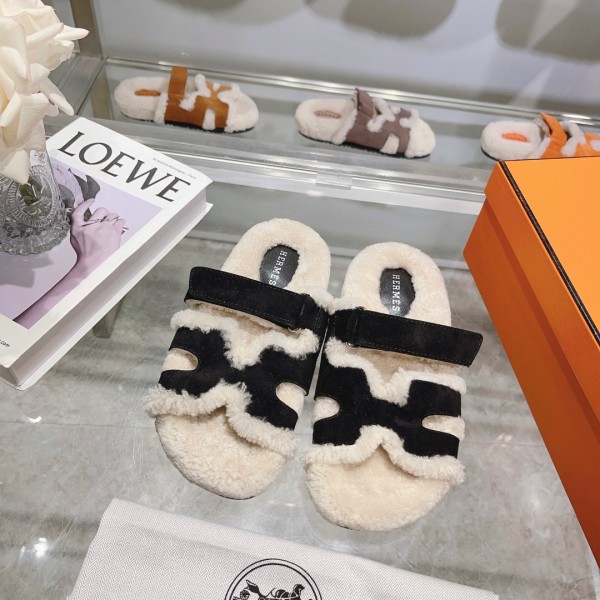 Hermes full leather wool style flat bottomed wool mop