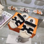 Hermes full leather wool style flat bottomed wool mop