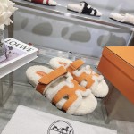 Hermes full leather wool style flat bottomed wool mop