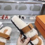 Hermes full leather wool style flat bottomed wool mop