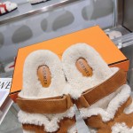 Hermes full leather wool style flat bottomed wool mop