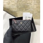 CHANEL imported ball patterned cowhide and sheepskin zippered change bag 82365