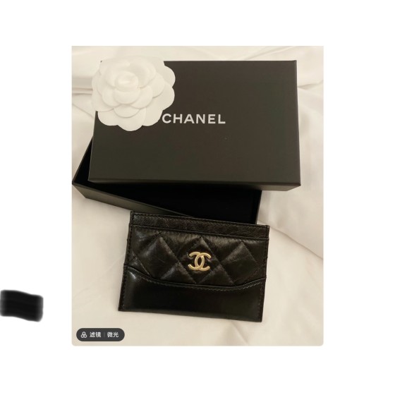 CHANEL Classic Wandering Bag Series Fetal Cowhide Colored Card Bag wallet 84386