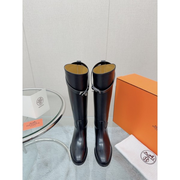 Hermes series cowhide knight boots