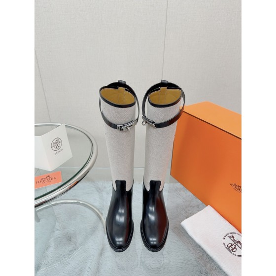 Hermes series cowhide knight boots