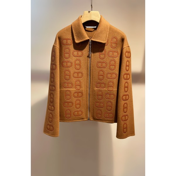 Hermes cashmere coat in black, white, and coffee (consult customer service to confirm the size before placing a custom order)