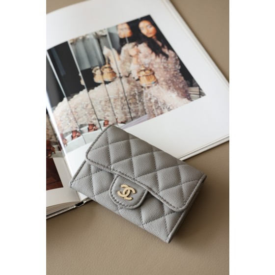 𝐂𝐇𝐀𝐍𝐄𝐋 Cf Classic Small Ball Pattern Zero Wallet Small Card Bag Back Small Insert Pocket Style