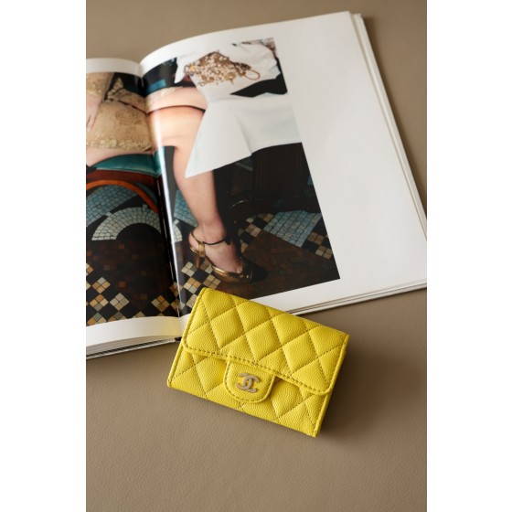 𝐂𝐇𝐀𝐍𝐄𝐋 Cf Classic Small Ball Pattern Zero Wallet Small Card Bag Back Small Insert Pocket Style