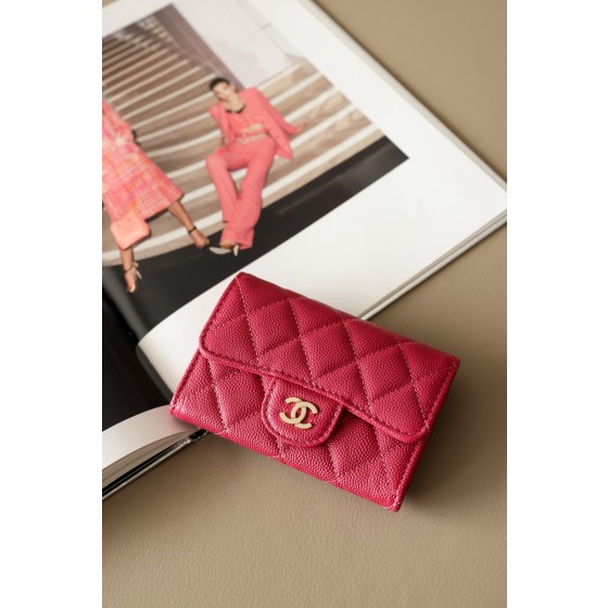 𝐂𝐇𝐀𝐍𝐄𝐋 Cf Classic Small Ball Pattern Zero Wallet Small Card Bag Back Small Insert Pocket Style