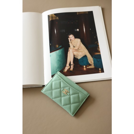 𝐂𝐇𝐀𝐍𝐄𝐋 Classic One Piece Small Card Bag HAAS Cowhide Ball Pattern