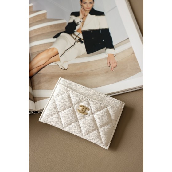 𝐂𝐇𝐀𝐍𝐄𝐋 Classic One Piece Small Card Bag HAAS Cowhide Ball Pattern