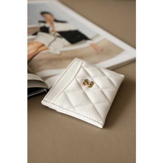 𝐂𝐇𝐀𝐍𝐄𝐋 Classic One Piece Small Card Bag HAAS Cowhide Ball Pattern