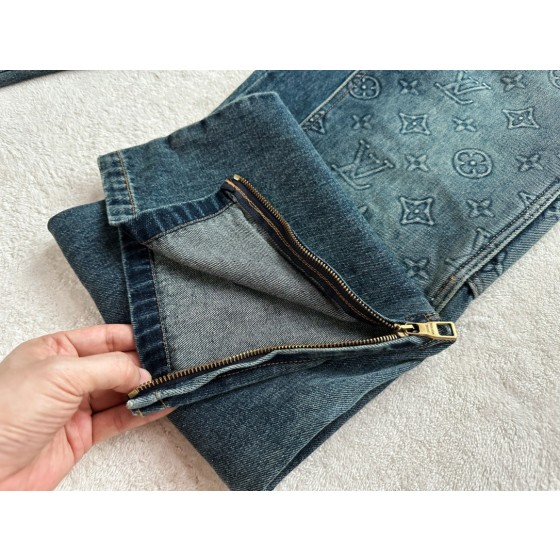 Louis Vuitton 3D Embossed Denim Pants