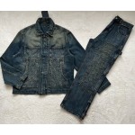 Louis Vuitton 3D embossed denim jacket