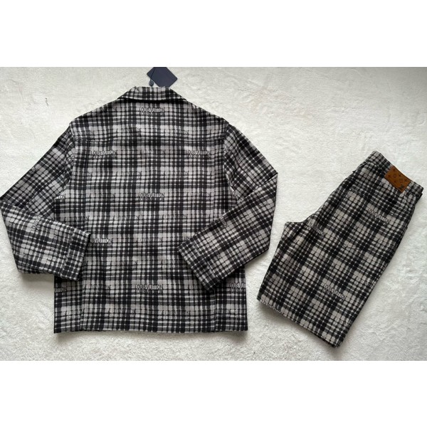 Louis Vuitton Letter Plaid Long Polo Coat
