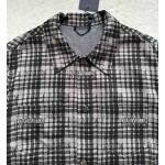 Louis Vuitton Letter Plaid Long Polo Coat