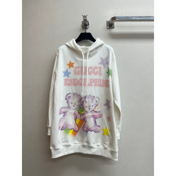 GUCCI French Dopamine Painted Little Bear Letter Printed Hoodie