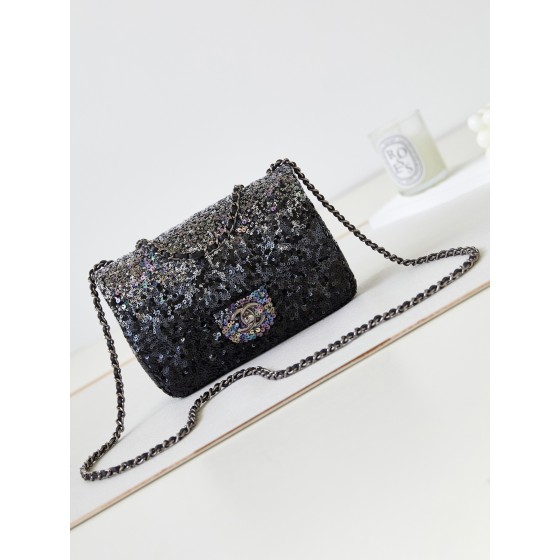 CHANEL 23C Beaded Light Yellow CF Sequin Bag Model AS3965