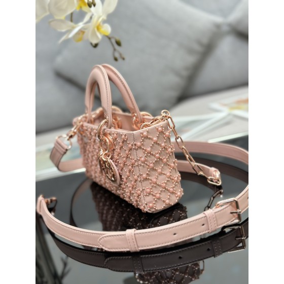 Dior 22 horizontal embroidery half pearl rose gold model: M0613