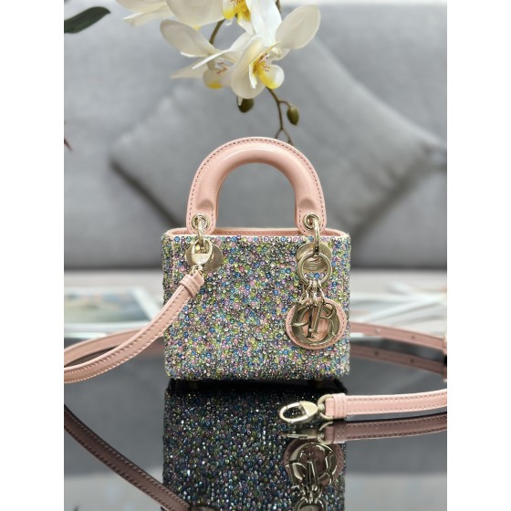 Dior Lady Mini Embroidery Colorful Bead Diamond Model: S0856