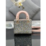 Dior Lady Mini Embroidery Colorful Bead Diamond Model: S0856