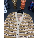 MIU MIU contrasting letter logo V-neck cardigan