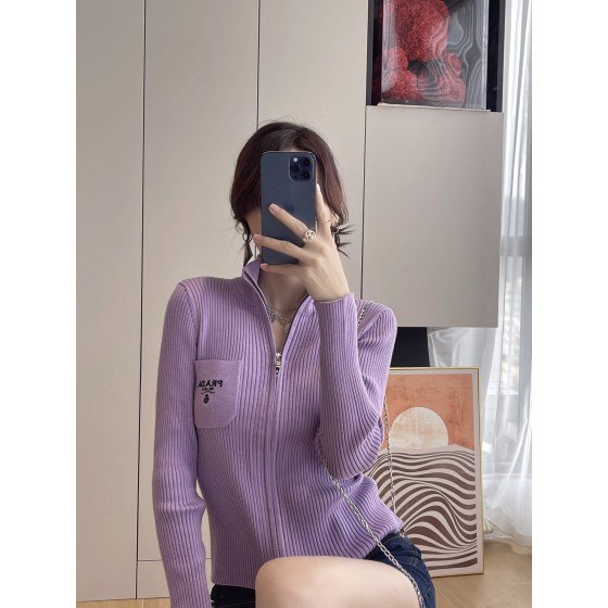 Prada zippered cardigan