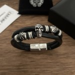 Crow Heart Skull Skin Rope Bracelet