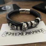Crow Heart Skull Skin Rope Bracelet