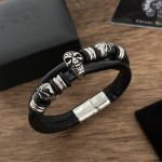 Crow Heart Skull Skin Rope Bracelet